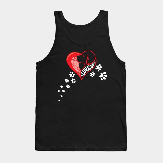 I Love Dogs Paws Footprints Tank Top by ThyShirtProject - Affiliate